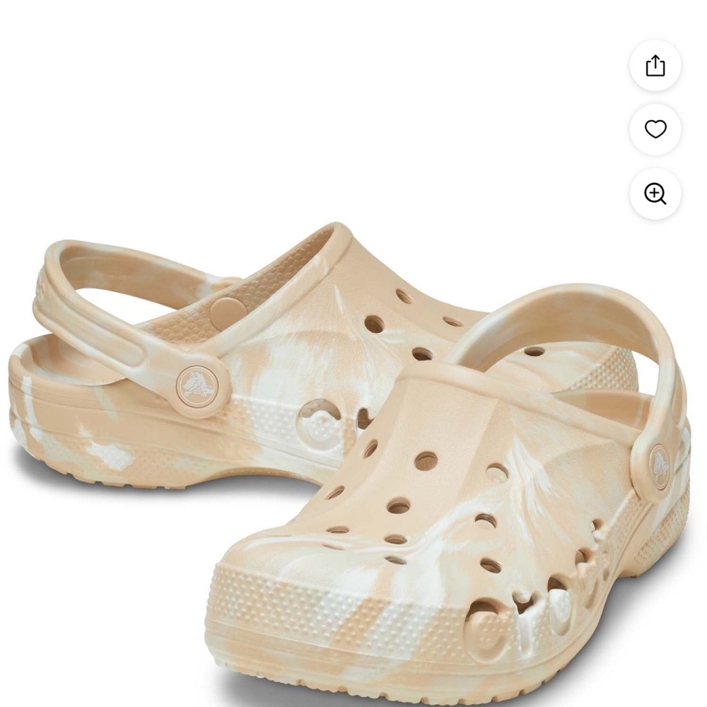 CROCS Kids' Classic Marble Clog - Beige & White
